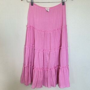 Vintage made in USA deco tiered pink skirt small